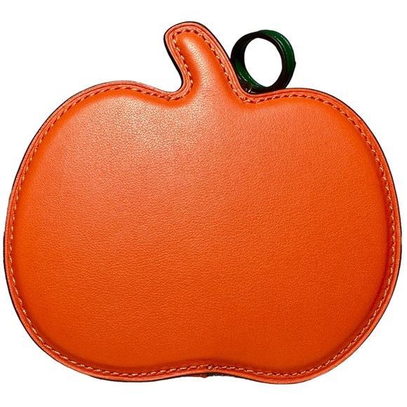 🎃 Coach Coin Case Pumpkin 5”x3.75” Purse Bag Orange Halloween - Picture 7 of 12